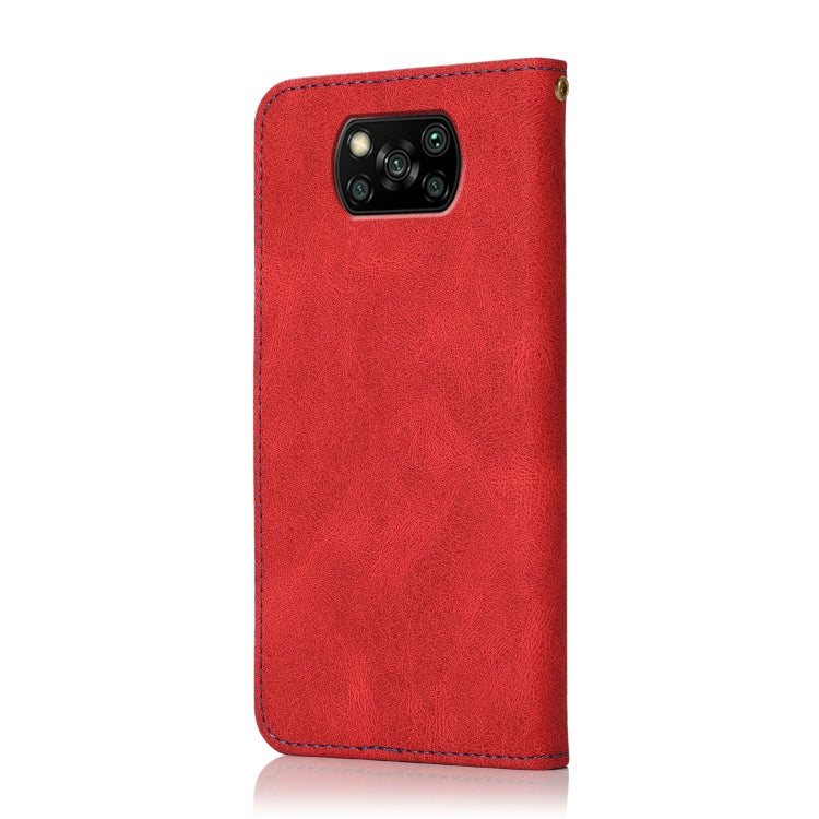 For Xiaomi Poco X3 Dual-color Stitching Leather Phone Case