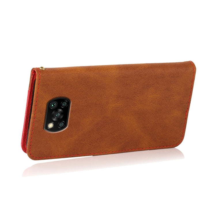 For Xiaomi Poco X3 Dual-color Stitching Leather Phone Case