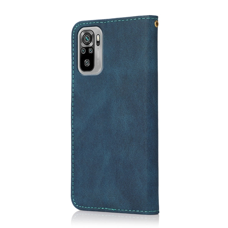 For Xiaomi Redmi Note 10 Dual-color Stitching Leather Phone Case