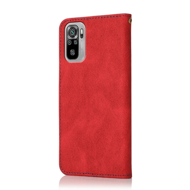 For Xiaomi Redmi Note 10 Dual-color Stitching Leather Phone Case