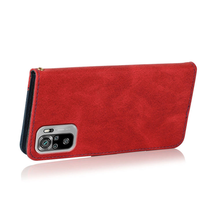 For Xiaomi Redmi Note 10 Dual-color Stitching Leather Phone Case