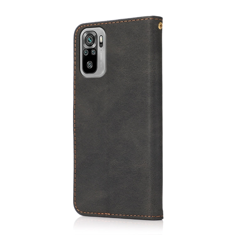 For Xiaomi Redmi Note 10 Dual-color Stitching Leather Phone Case