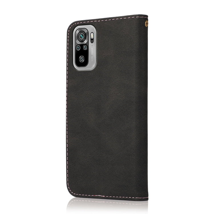 For Xiaomi Redmi Note 10 Dual-color Stitching Leather Phone Case