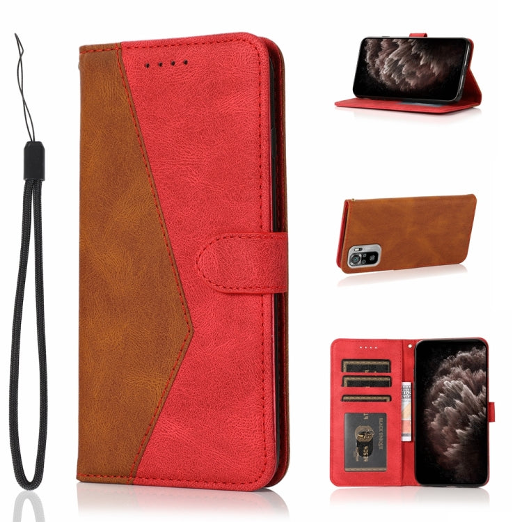 For Xiaomi Redmi Note 10 Dual-color Stitching Leather Phone Case