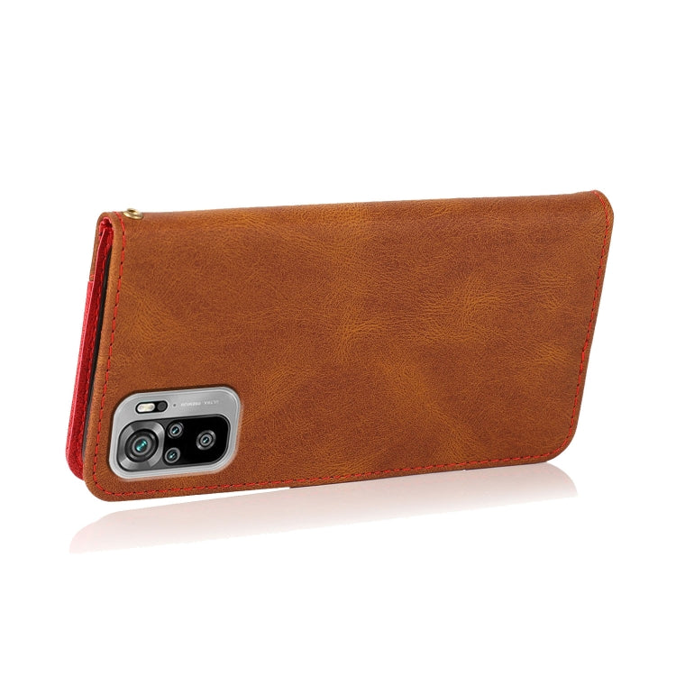 For Xiaomi Redmi Note 10 Dual-color Stitching Leather Phone Case