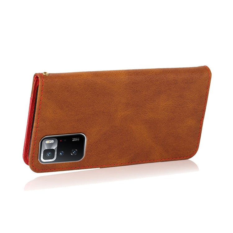 For Xiaomi Redmi Note 10 Pro Dual-color Stitching Leather Phone Case