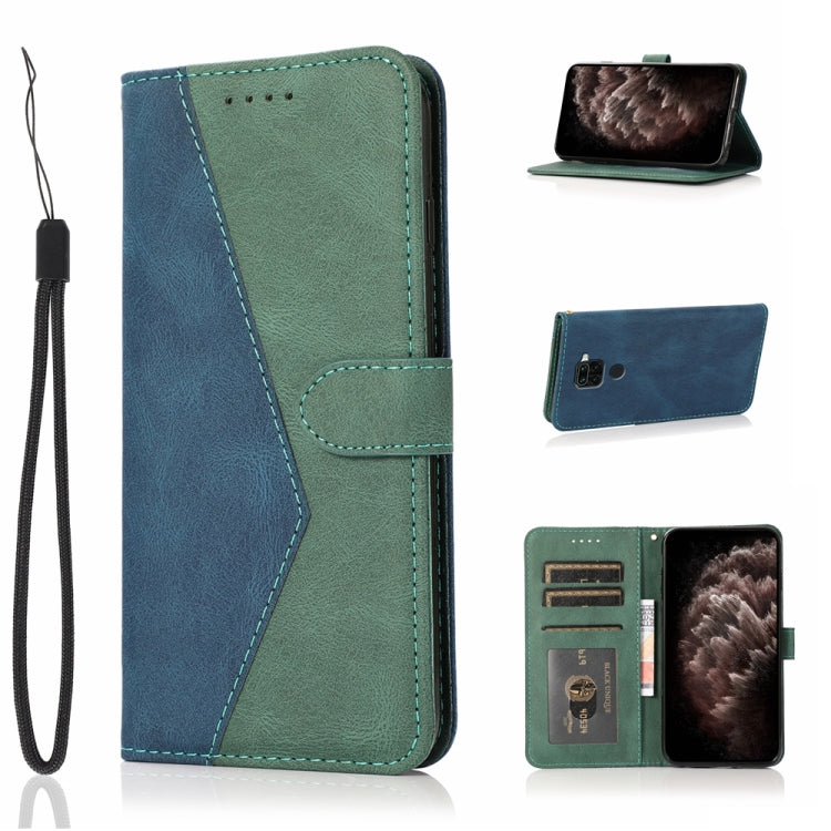 For Xiaomi Redmi Note 9 Dual-color Stitching Leather Phone Case