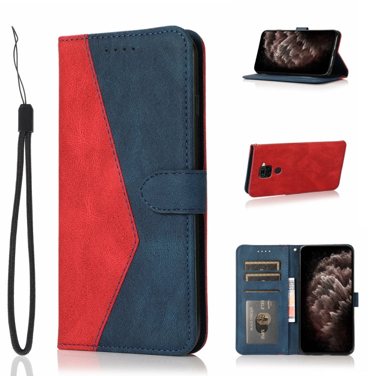 For Xiaomi Redmi Note 9 Dual-color Stitching Leather Phone Case