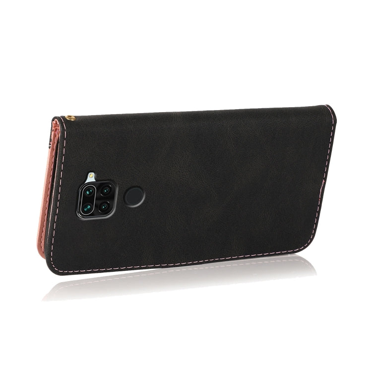 For Xiaomi Redmi Note 9 Dual-color Stitching Leather Phone Case