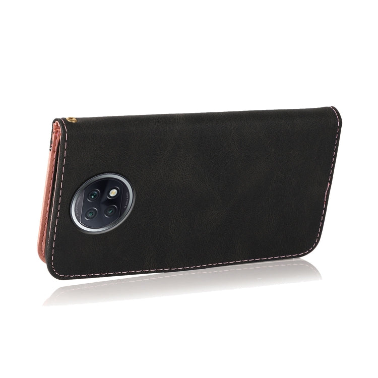 For Xiaomi Redmi Note 9 5G / Note 9T Dual-color Stitching Leather Phone Case