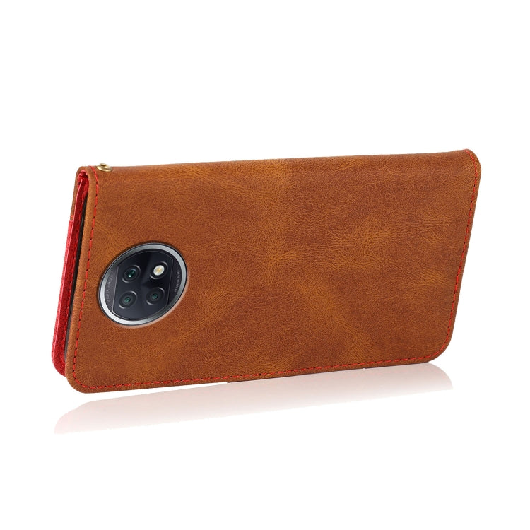 For Xiaomi Redmi Note 9 5G / Note 9T Dual-color Stitching Leather Phone Case