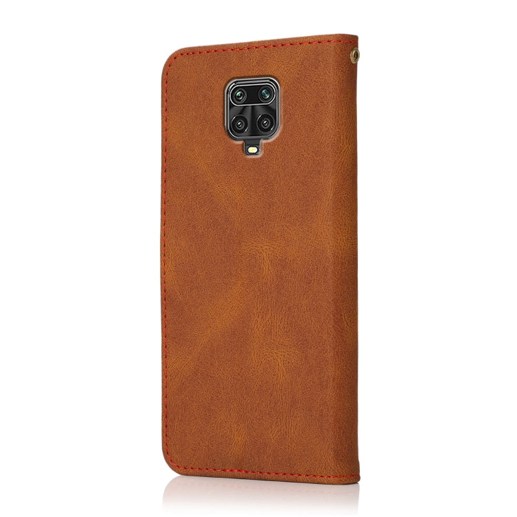 For Xiaomi Redmi Note 9 Pro Dual-color Stitching Leather Phone Case