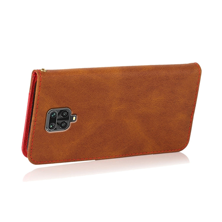 For Xiaomi Redmi Note 9 Pro Dual-color Stitching Leather Phone Case
