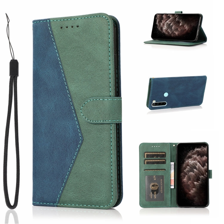 For Xiaomi Redmi Note 8T Dual-color Stitching Leather Phone Case