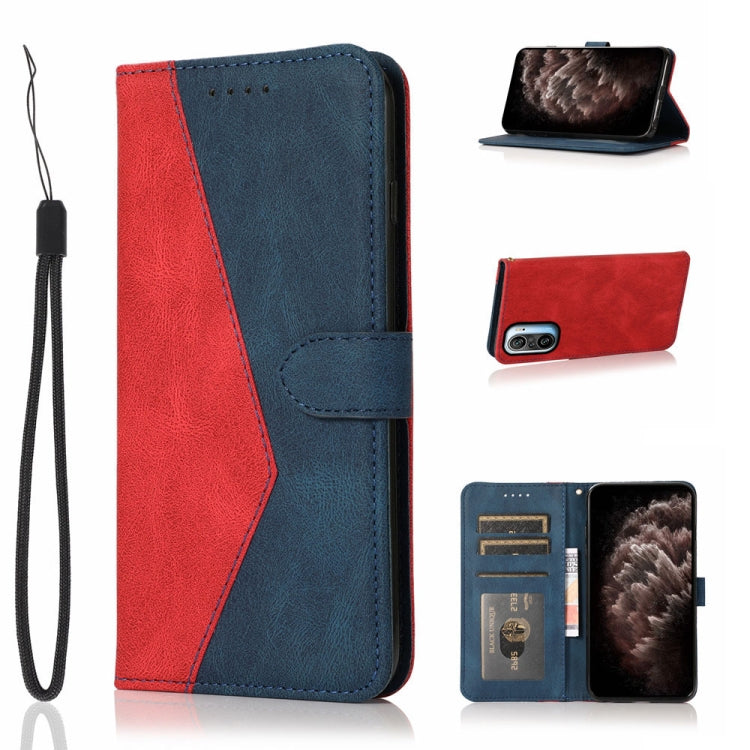 For Xiaomi Redmi K40 Dual-color Stitching Leather Phone Case