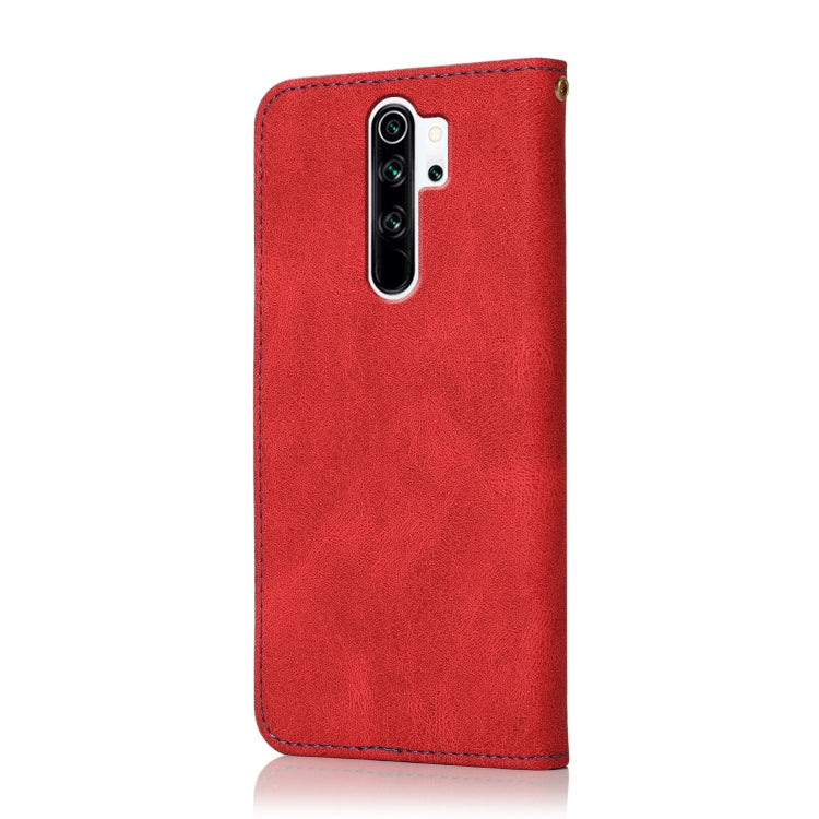For Xiaomi Redmi 9 Dual-color Stitching Leather Phone Case