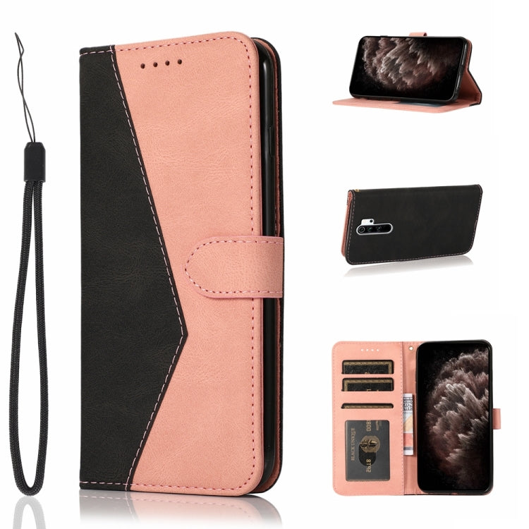For Xiaomi Redmi 9 Dual-color Stitching Leather Phone Case