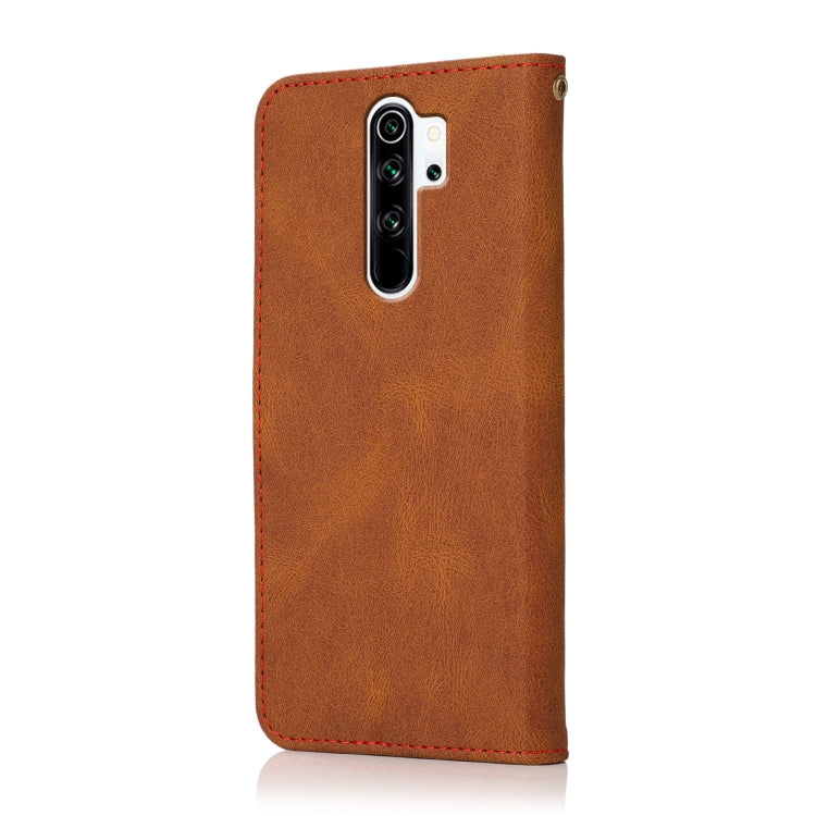 For Xiaomi Redmi 9 Dual-color Stitching Leather Phone Case