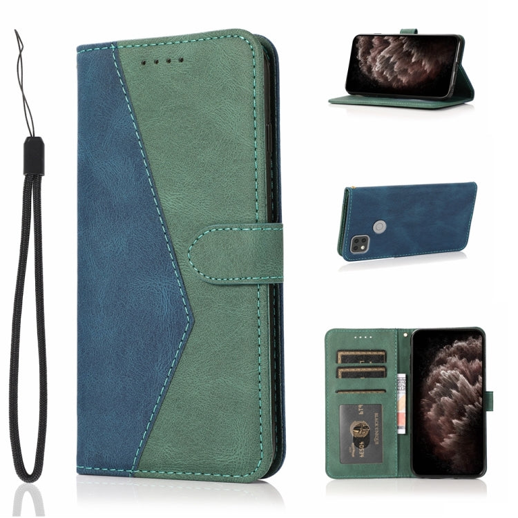 For Xiaomi Redmi 9C Dual-color Stitching Leather Phone Case