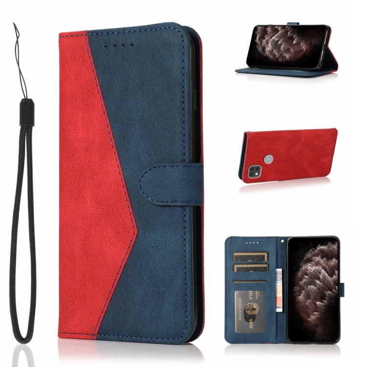 For Xiaomi Redmi 9C Dual-color Stitching Leather Phone Case