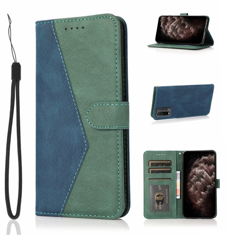 For Xiaomi Redmi 9T Dual-color Stitching Leather Phone Case