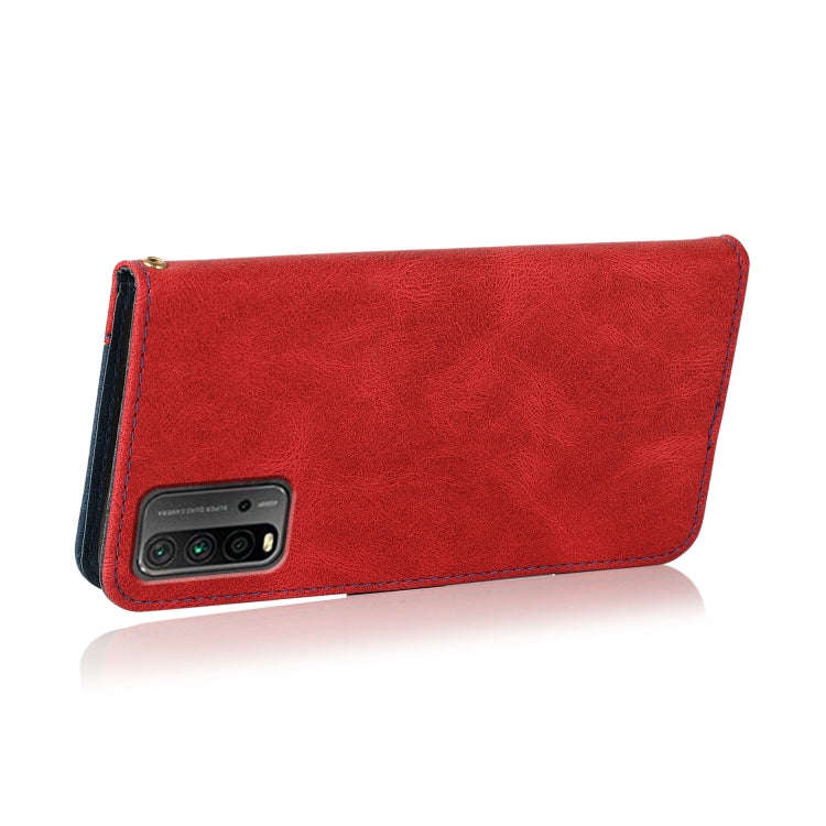 For Xiaomi Redmi 9T Dual-color Stitching Leather Phone Case