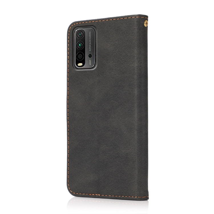 For Xiaomi Redmi 9T Dual-color Stitching Leather Phone Case