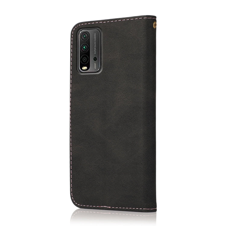 For Xiaomi Redmi 9T Dual-color Stitching Leather Phone Case