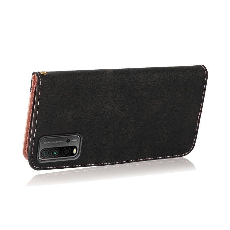For Xiaomi Redmi 9T Dual-color Stitching Leather Phone Case