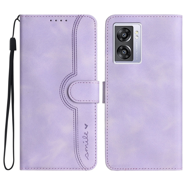 For OPPO A57 5G 2022/Realme V23 Heart Pattern Skin Feel Leather Phone Case