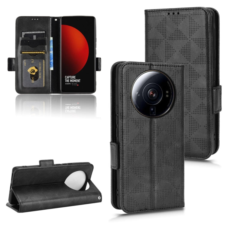 For Xiaomi 12S Ultra Symmetrical Triangle Leather Phone Case