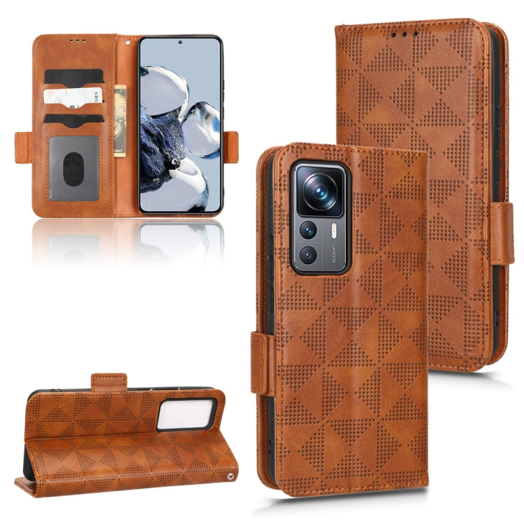 For Xiaomi 12T Pro Symmetrical Triangle Leather Phone Case