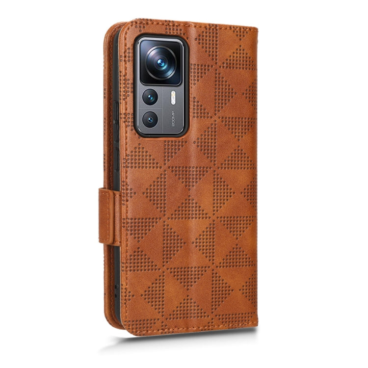For Xiaomi 12T Pro Symmetrical Triangle Leather Phone Case