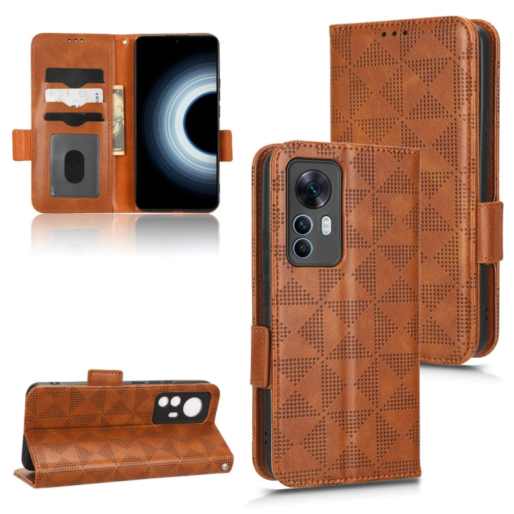 For Xiaomi 12T Symmetrical Triangle Leather Phone Case