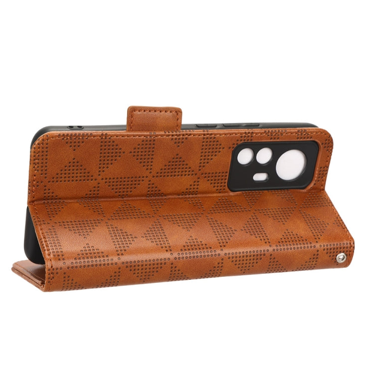 For Xiaomi 12T Symmetrical Triangle Leather Phone Case