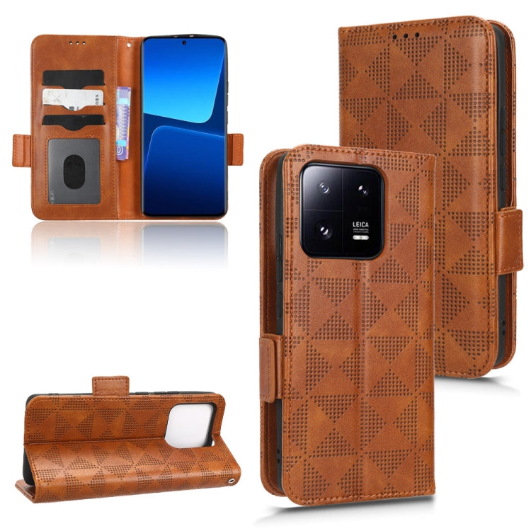 For Xiaomi 13 Symmetrical Triangle Leather Phone Case