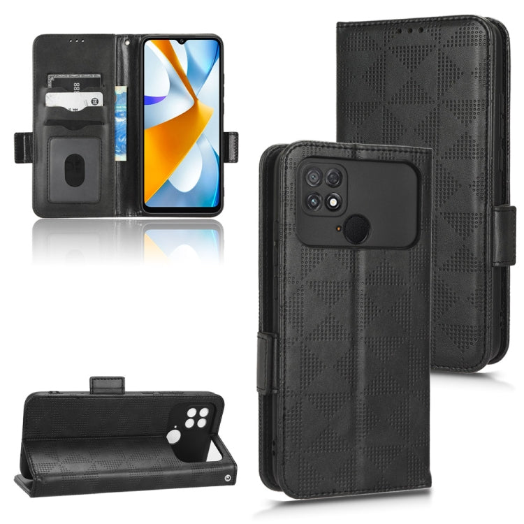 For Xiaomi Poco C40 Symmetrical Triangle Leather Phone Case