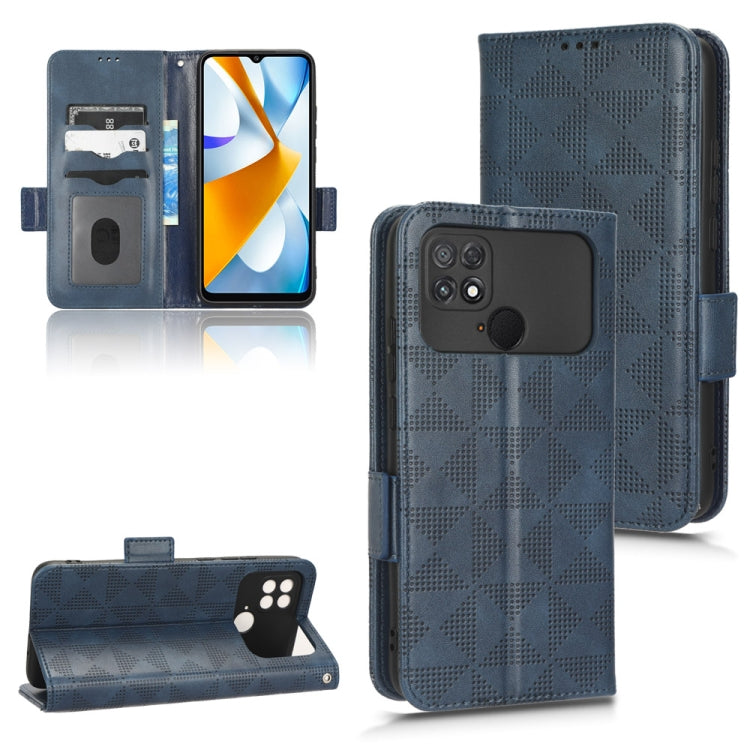 For Xiaomi Poco C40 Symmetrical Triangle Leather Phone Case