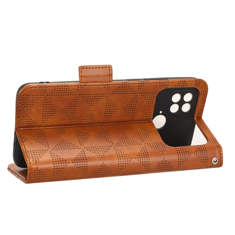 For Xiaomi Poco C40 Symmetrical Triangle Leather Phone Case