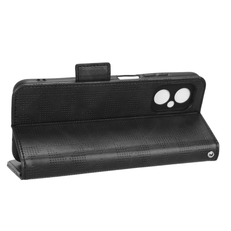 For Xiaomi Poco M4 5G Symmetrical Triangle Leather Phone Case