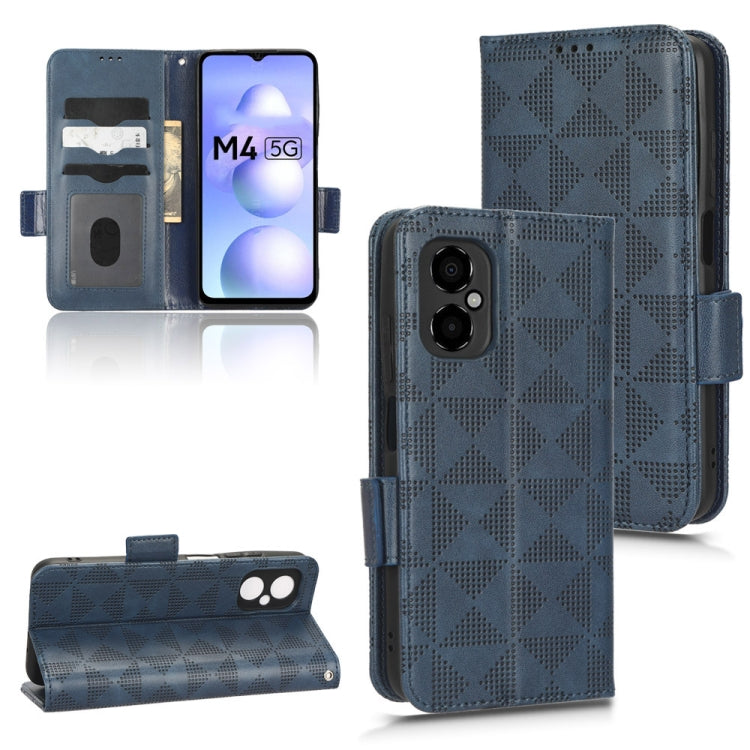 For Xiaomi Poco M4 5G Symmetrical Triangle Leather Phone Case