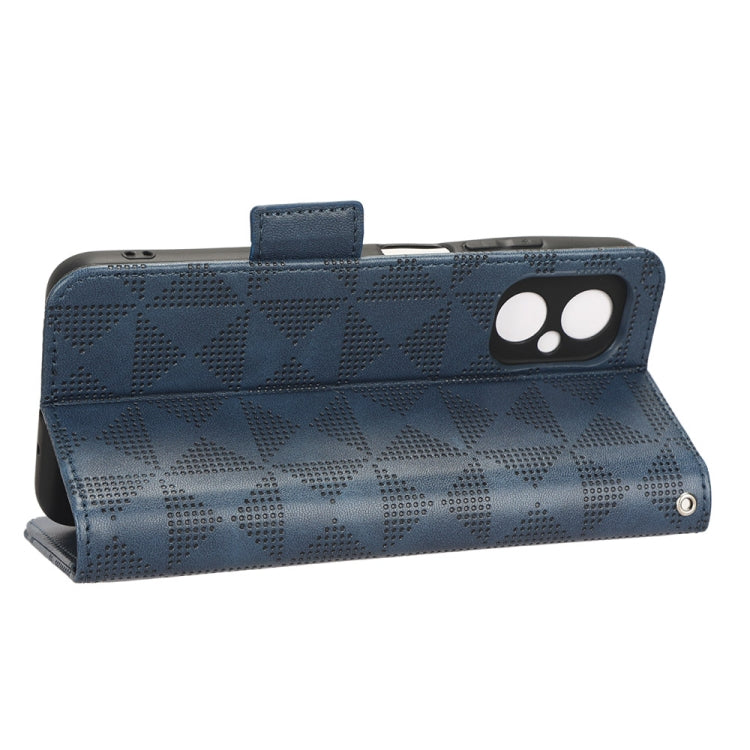 For Xiaomi Poco M4 5G Symmetrical Triangle Leather Phone Case