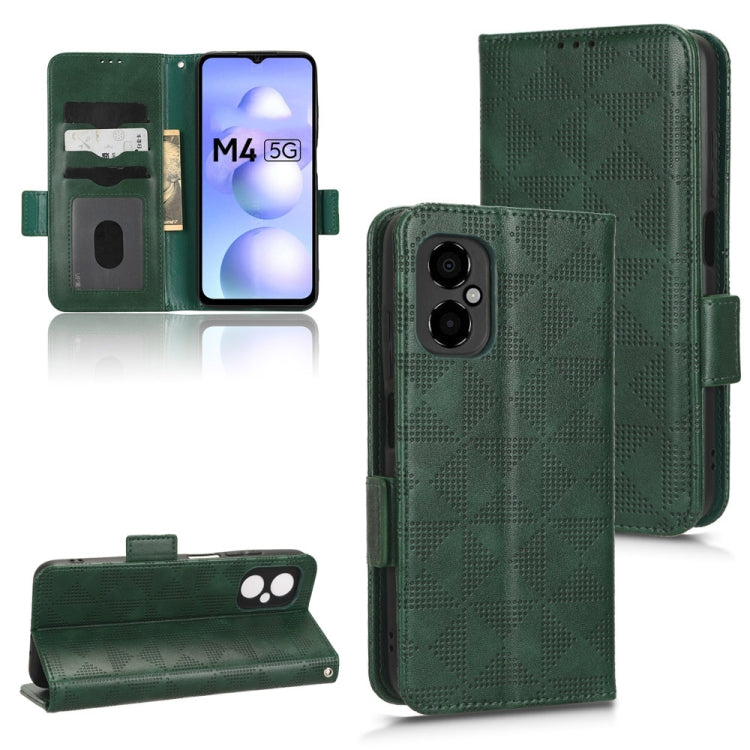 For Xiaomi Poco M4 5G Symmetrical Triangle Leather Phone Case