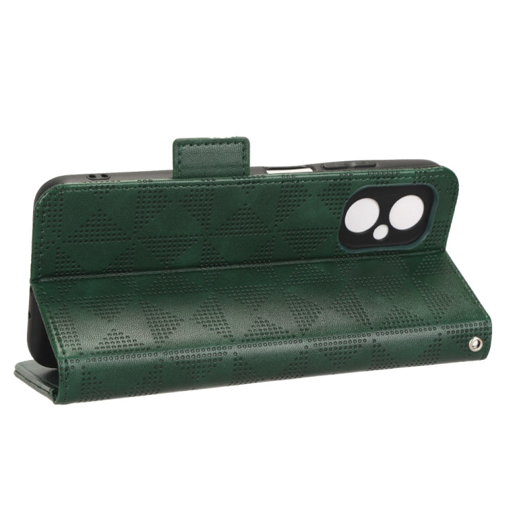 For Xiaomi Poco M4 5G Symmetrical Triangle Leather Phone Case