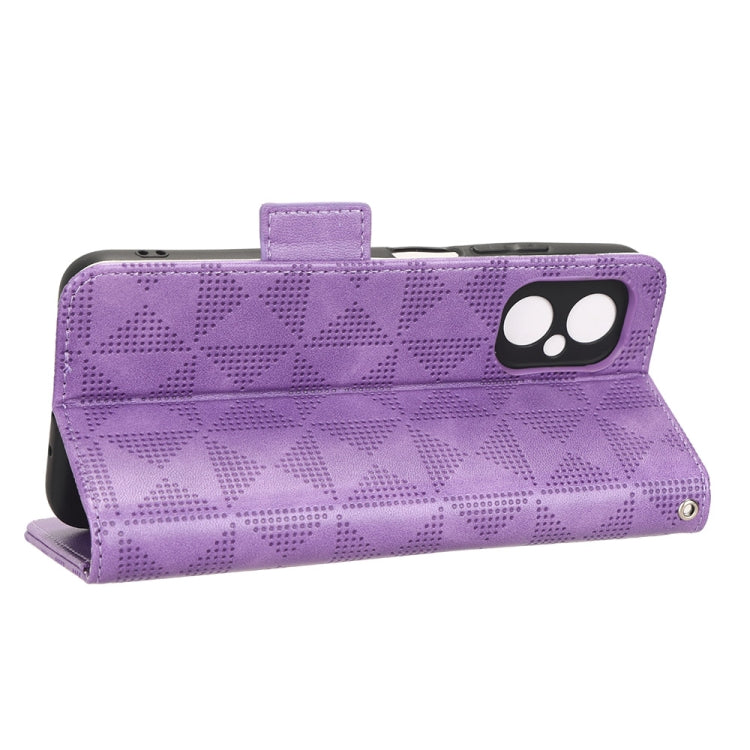 For Xiaomi Poco M4 5G Symmetrical Triangle Leather Phone Case