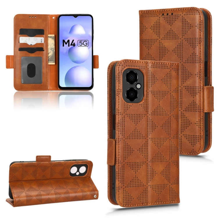 For Xiaomi Poco M4 5G Symmetrical Triangle Leather Phone Case