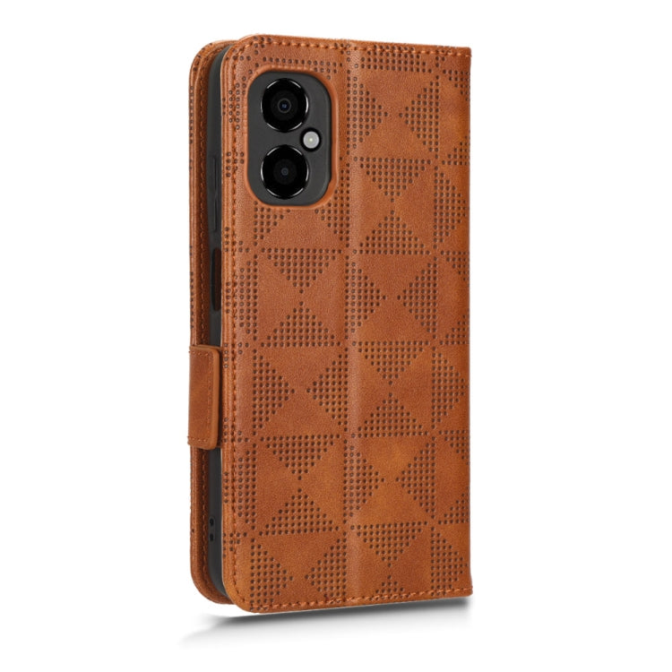 For Xiaomi Poco M4 5G Symmetrical Triangle Leather Phone Case