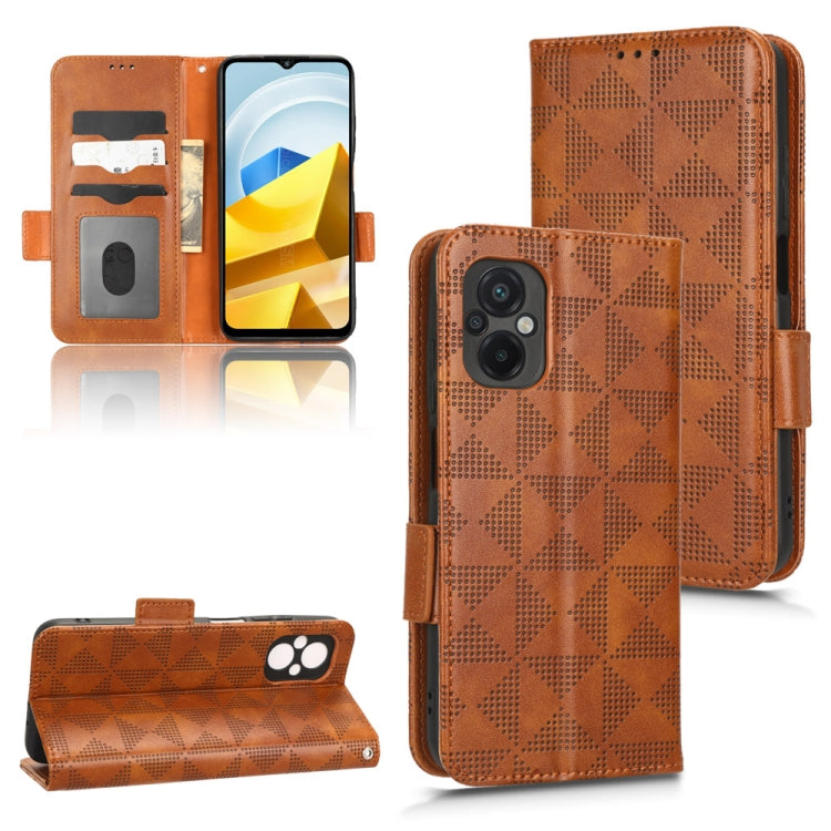 For Xiaomi Poco M5 4G Symmetrical Triangle Leather Phone Case