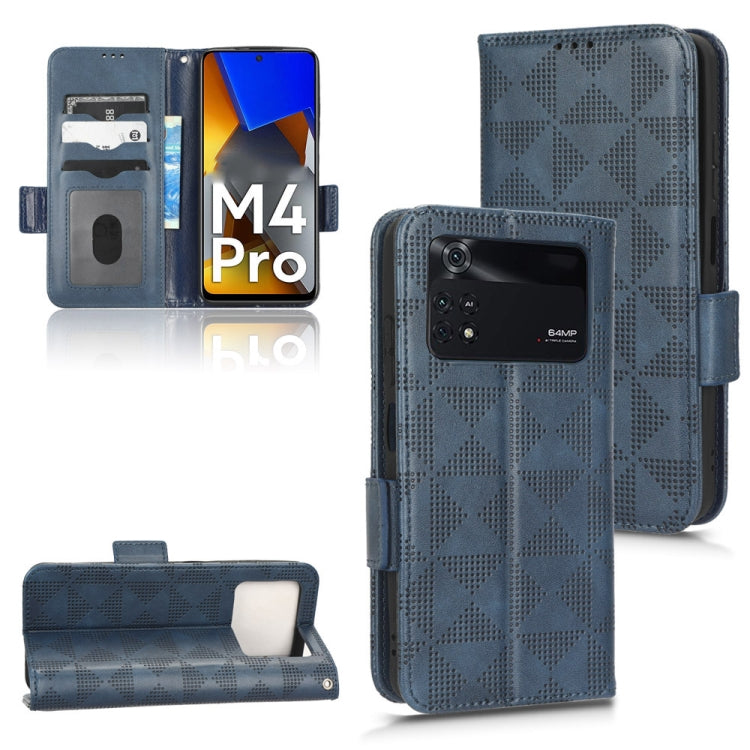 For Xiaomi Poco M4 Pro 4G Symmetrical Triangle Leather Phone Case