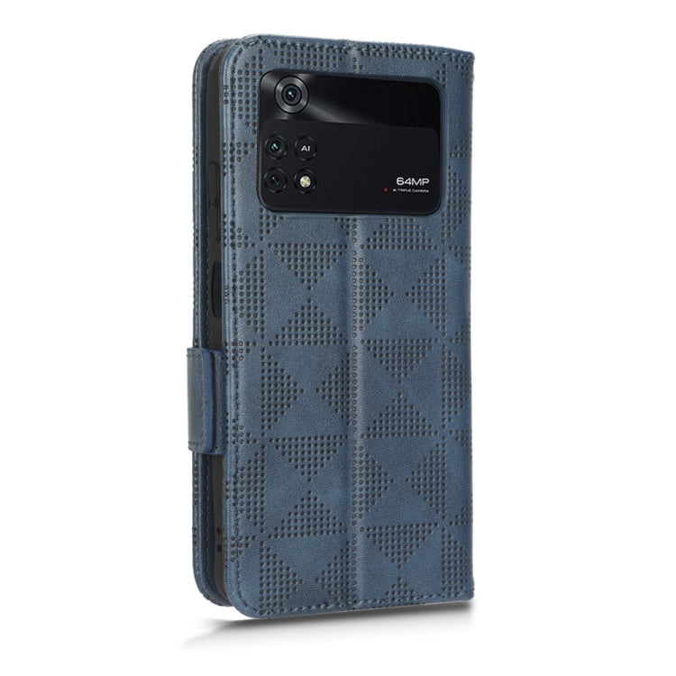 For Xiaomi Poco M4 Pro 4G Symmetrical Triangle Leather Phone Case